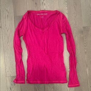 Calvin Klein Women's Pink Long Sleeve Top M stretchy NWT